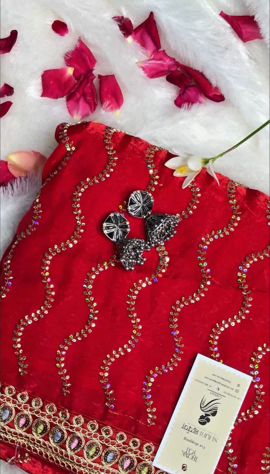 Royal Red Embellished Designer Saree