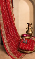 Royal Red Embellished Designer Saree